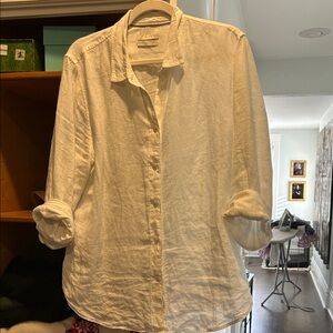 Classic White Linen Womens Shirt